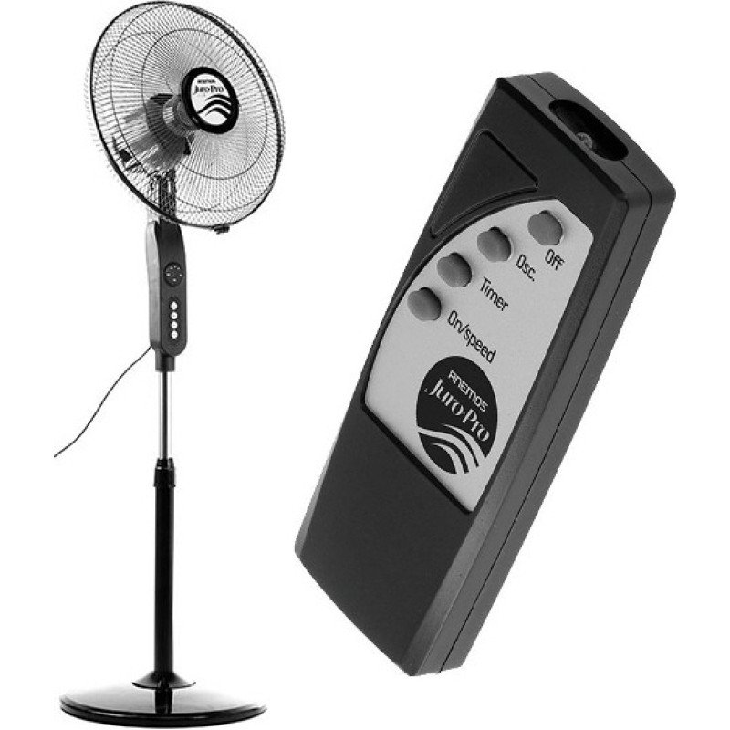 Juro-Pro Anemos Ανεμιστήρας Ορθοστάτης 60W Διαμέτρου 40cm με Τηλεχειριστήριο Μαύρος