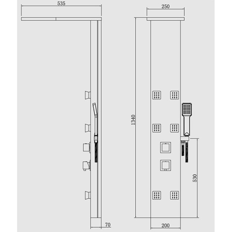 Karag Thalia 5046 Στήλη Υδρομασάζ 134cm