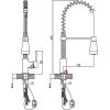 Karag Fm56 Μπαταρία Κουζίνας Πάγκου με Σπιράλ Inox Ασημί