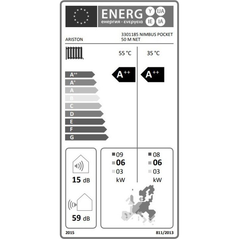 Ariston Nimbus Pocket 50 M Net Αντλία Θερμότητας 4.4kW Μονοφασική 60°C Monoblock