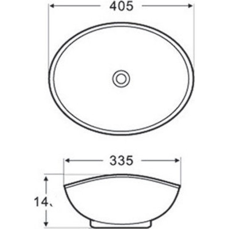 Gloria Bel Lara 17-4874 Επικαθήμενος Νιπτήρας Πορσελάνης 41x33.5x15cm Λευκός