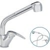 Viospiral Rea 36-5006 Ψηλή Μπαταρία Κουζίνας Πάγκου με Ντουζ και Σπιράλ Ασημί
