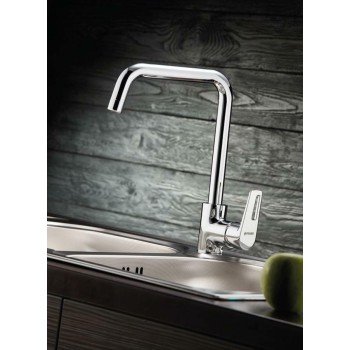 Pyramis Daniele Essential 090926701 Ψηλή Μπαταρία Κουζίνας Πάγκου Ασημί
