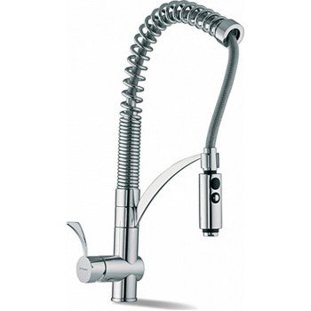 Pyramis Elegant Mini Cresento 090900701 Μπαταρία Κουζίνας Πάγκου με Σπιράλ Chrome
