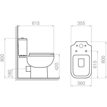 Pyramis Marelia 023018901 Λεκάνη Δαπέδου Rimless με Καζανάκι με Κάλυμμα Soft Close Λευκή