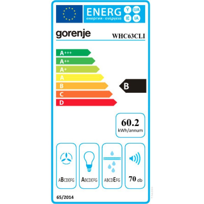 Gorenje WHC63CLI Απορροφητήρας Καμινάδα 60cm Μπεζ