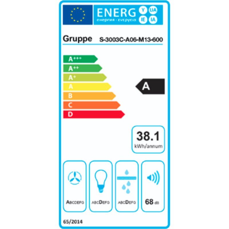 Gruppe Forte Συρόμενος Απορροφητήρας 60cm Inox