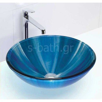 Gloria Dia Glass 66-8306 Επικαθήμενος Νιπτήρας Γυάλινος 42x42x14.5cm Μπλε Gloria Dia Glass 66-8306 Επικαθήμενος Νιπτήρας Γυάλινος 42x42x14.5cm Μπλε