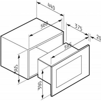 Pyramis 30 034011401 Εντοιχιζόμενος Φούρνος Μικροκυμάτων με Grill 23lt Μαύρος