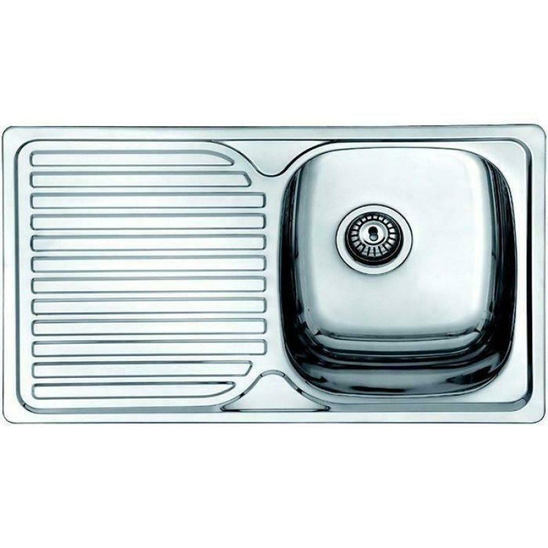 Karag E 51 Ένθετος Νεροχύτης Inox Σατινέ Μ80xΠ48cm Ασημί