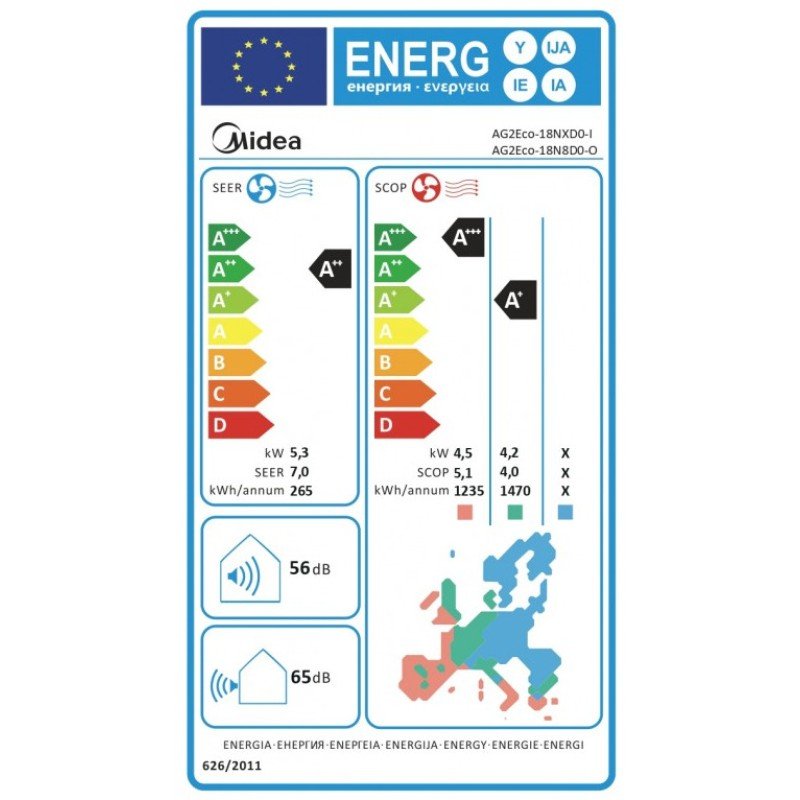 Midea Xtreme Eco Κλιματιστικό Inverter 18000 BTU A++/A+ με Ιονιστή και WiFi