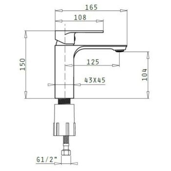 Pyramis Brillante 090939501 Αναμεικτική Μπαταρία Νιπτήρα Γκρι