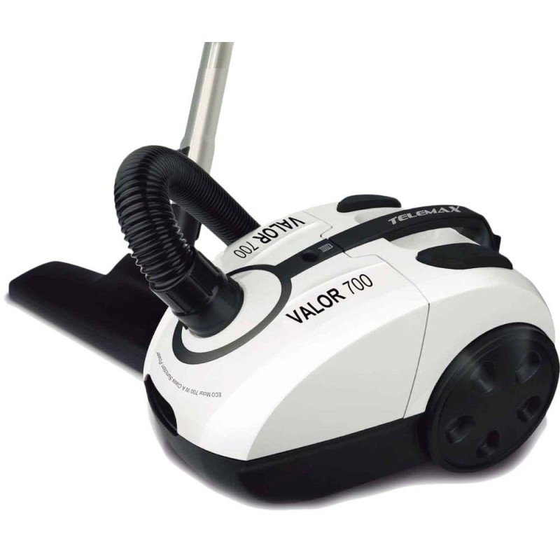 Telemax Valor 700 Ηλεκτρική Σκούπα 700W με Σακούλα 2lt Λευκή Telemax Valor 700 Ηλεκτρική Σκούπα 700W με Σακούλα 2lt Λευκή