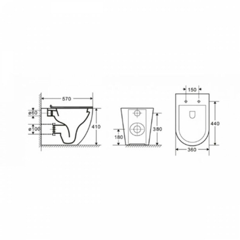 Karag Milos LT2141D-RMDG Λεκάνη Δαπέδου Rimless με Slim Κάλυμμα Soft Close Γκρι