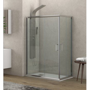 Karag New Flora 100 NFL1008090180 Καμπίνα Ντουζιέρας με Συρόμενη Πόρτα 80x90x180cm Clear Glass