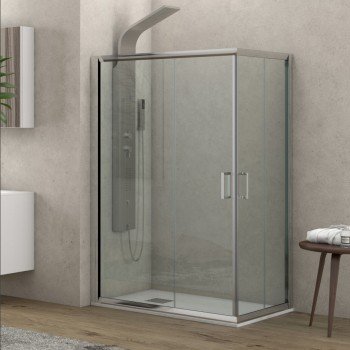 Karag New Flora 100 NFL1008090180 Καμπίνα Ντουζιέρας με Συρόμενη Πόρτα 80x90x180cm Clear Glass