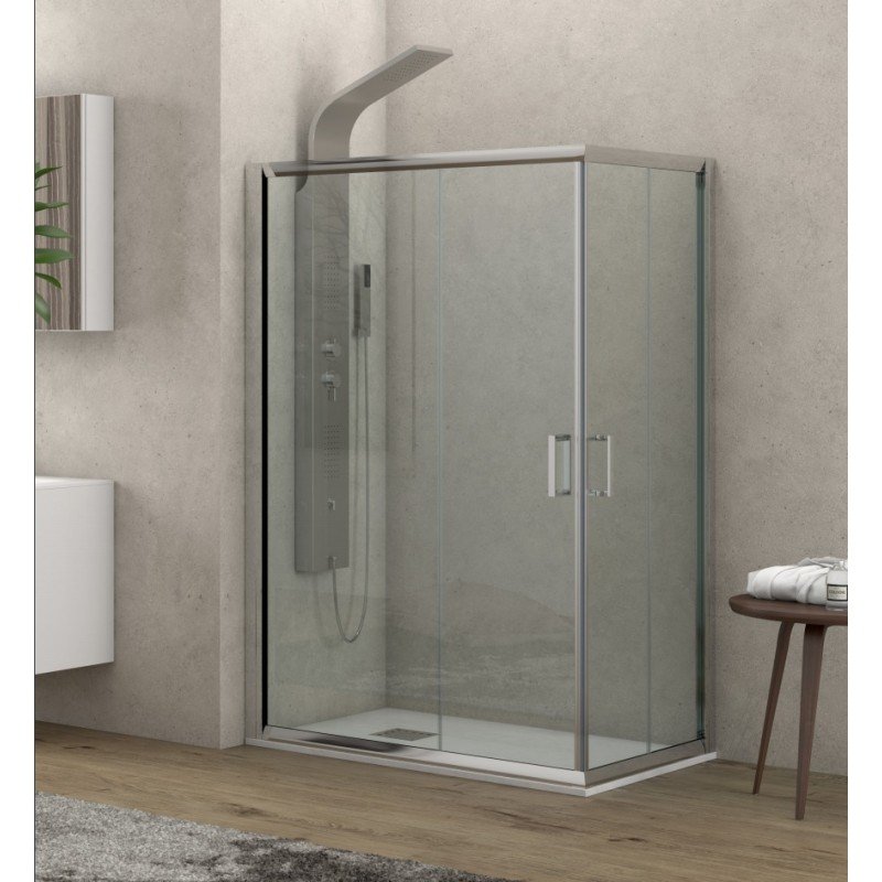 Karag New Flora 100 NFL1008090180 Καμπίνα Ντουζιέρας με Συρόμενη Πόρτα 80x90x180cm Clear Glass