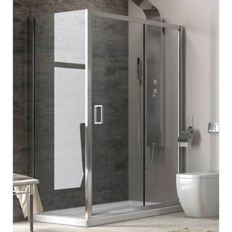 Karag New Flora 500 NFL500100 Διαχωριστικό Ντουζιέρας με Συρόμενη Πόρτα 100x180cm Clear Glass