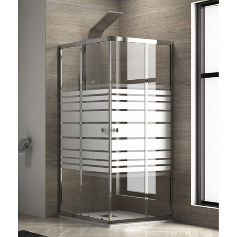 Karag New Flora 100 5206836566160 Καμπίνα Ντουζιέρας με Συρόμενη Πόρτα 80x110x180cm Serigrafato
