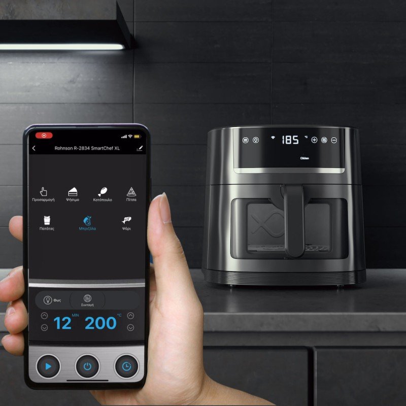 Rohnson Air Fryer με Wi-Fi 8lt Μαύρο R-2834