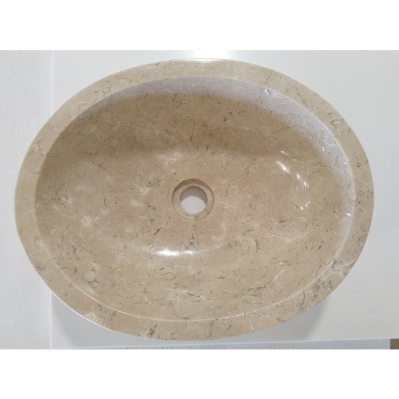 Karag Leonor Επικαθήμενος Νιπτήρας Πέτρινος 45x35x15cm Soph Cream