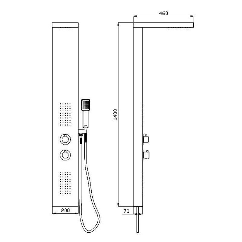 Karag A7307 Στήλη Υδρομασάζ 140cm