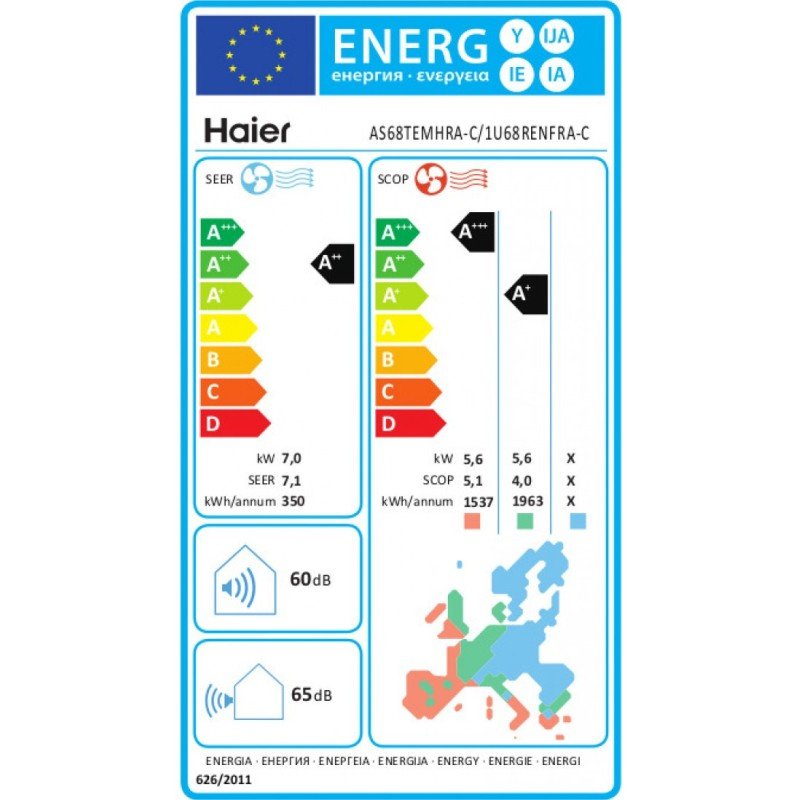 Haier Pearl AS68PDAHRA/1U68WEGFRA Κλιματιστικό Inverter 24000 BTU A++/A+ με WiFi