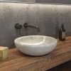 Karag Sora SORA-CR Επικαθήμενος Νιπτήρας Πέτρινος 40x40x12cm Cream
