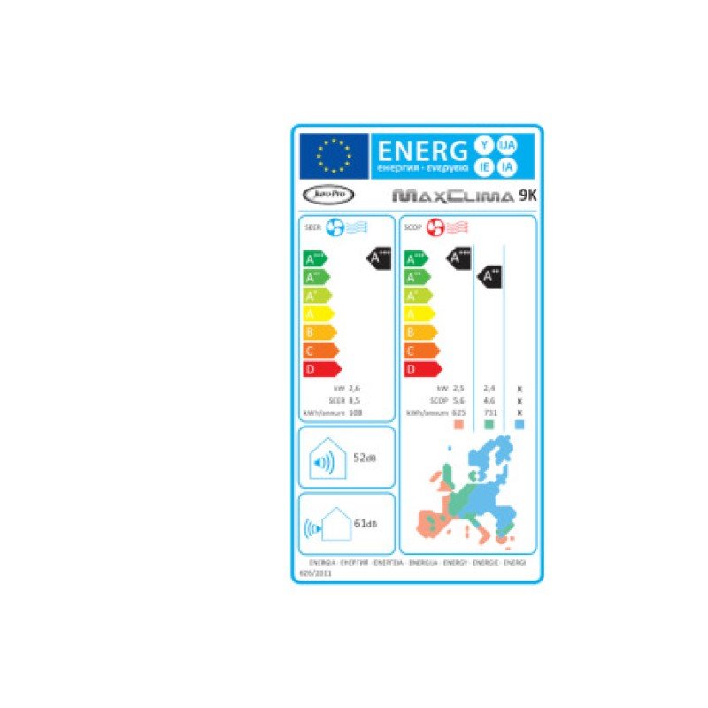 Juro-Pro Maxclima Κλιματιστικό Inverter 9000 BTU A+++/A++ με WiFi White