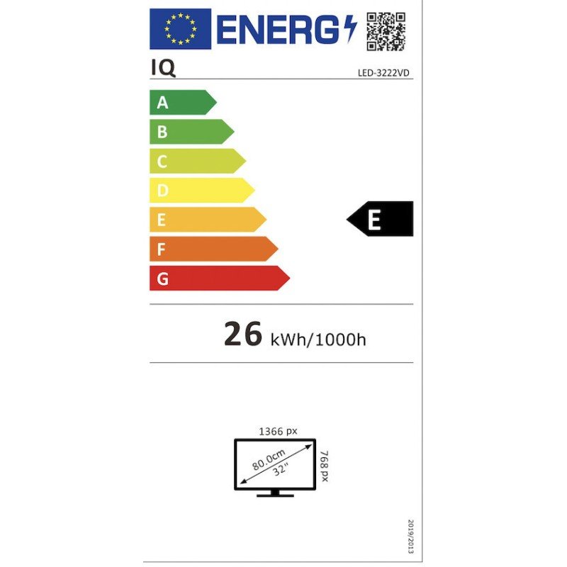 IQ Smart Τηλεόραση 32" HD Ready LED LED-3222VD