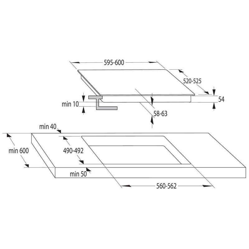 Gorenje GI6401BSC Επαγωγική Εστία Αυτόνομη 59.5x52εκ.