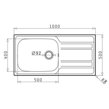 Pyramis Zeda Plus 1B 1D 107152701 Ένθετος Νεροχύτης Αριστερός Inox Σατινέ Μ100xΠ50cm Ασημί