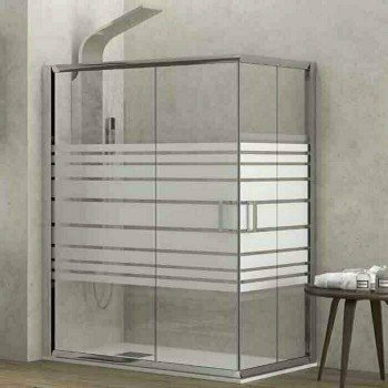 Karag New Flora 100 Καμπίνα Ντουζιέρας με Συρόμενη Πόρτα 70x80x180cm Serigrafato Cromo