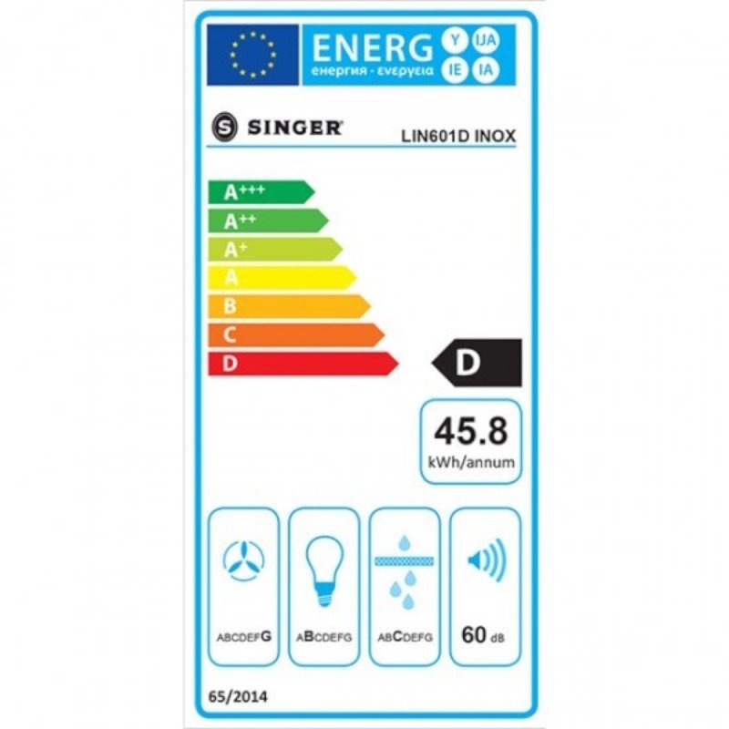 Singer LIN601D Ελεύθερος Απορροφητήρας 60cm Inox