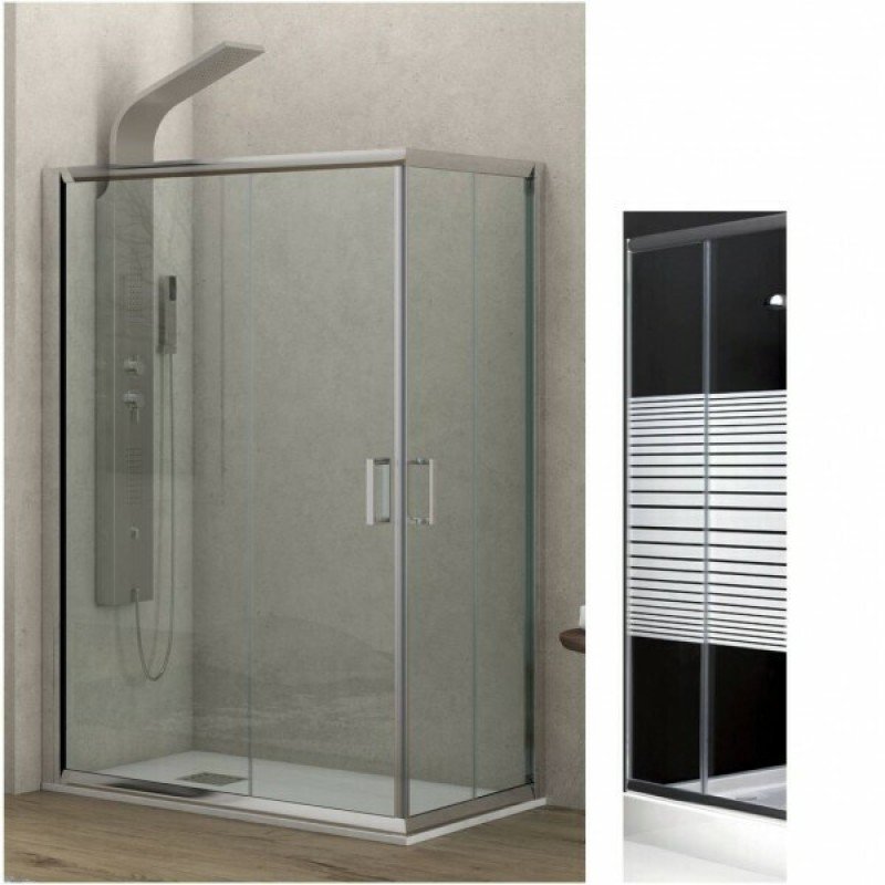 Karag New Flora 100 Καμπίνα Ντουζιέρας με Συρόμενη Πόρτα 70x110x180cm Serigrafato
