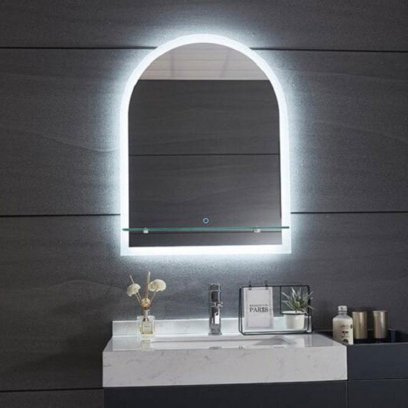 Gloria Solo 77-5070 Ημικυκλικός Καθρέπτης Μπάνιου Led Αφής 50x70cm