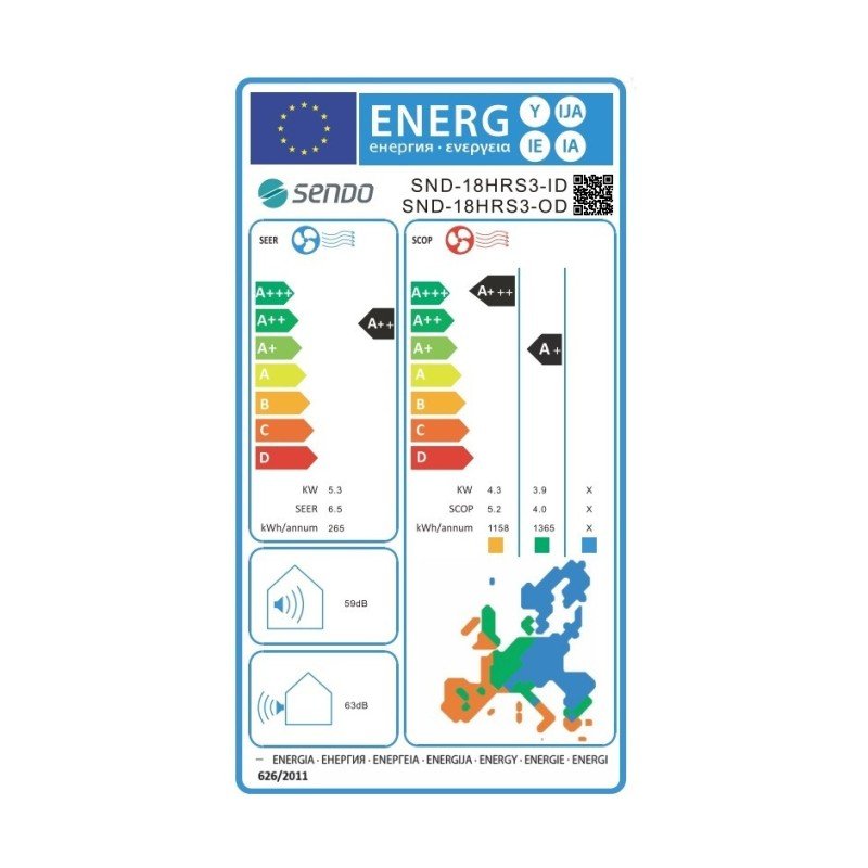 Sendo Hermes HRS3 Κλιματιστικό Inverter 18000 BTU A++/A+++ με WiFi