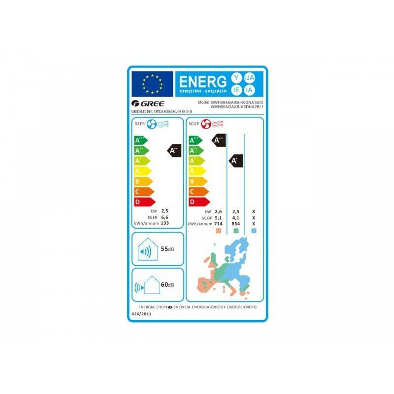 Gree Aura GRC-101QI/KAR-N6/GRCO-101QI/KAR-N6 Κλιματιστικό Inverter 9000 BTU A++/A+ με Ιονιστή και WiFi