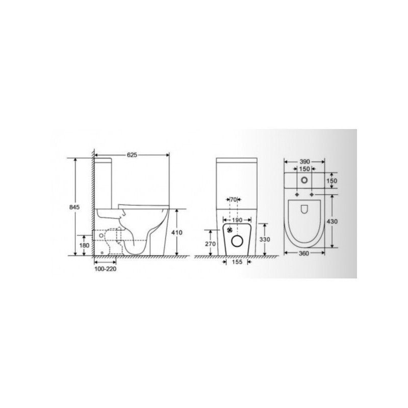 Karag LT2149A-R Λεκάνη Δαπέδου Rimless με Καζανάκι με Κάλυμμα Soft Close Λευκή