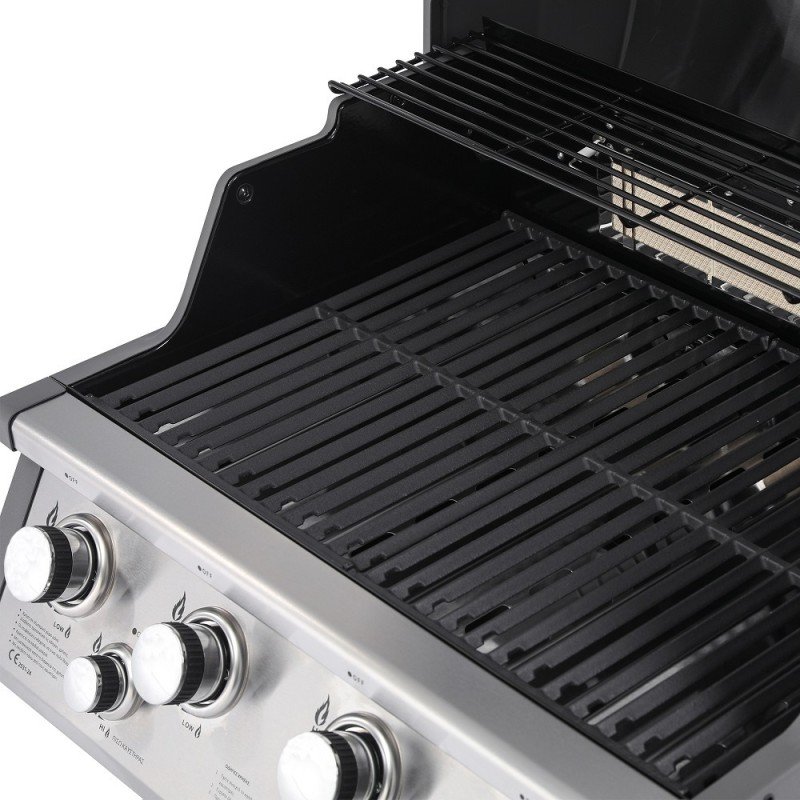 Thermogatz SEMI-PROF TGH-BI-M61 Ψησταριά Υγραερίου Σχάρας 71x62εκ. με 4 Εστίες 17.5kW