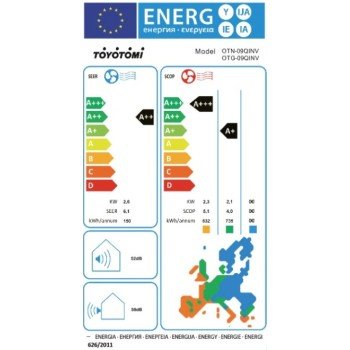 Toyotomi Ora Κλιματιστικό Inverter OTN-09QINV/OTG-09QINV 9000 BTU A++/A+ με Ιονιστή και WiFi 