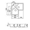 Elleci Unico Corner Ένθετος Νεροχύτης Γωνιακός από Συνθετικό Γρανίτη Μ83xΠ83cm G51