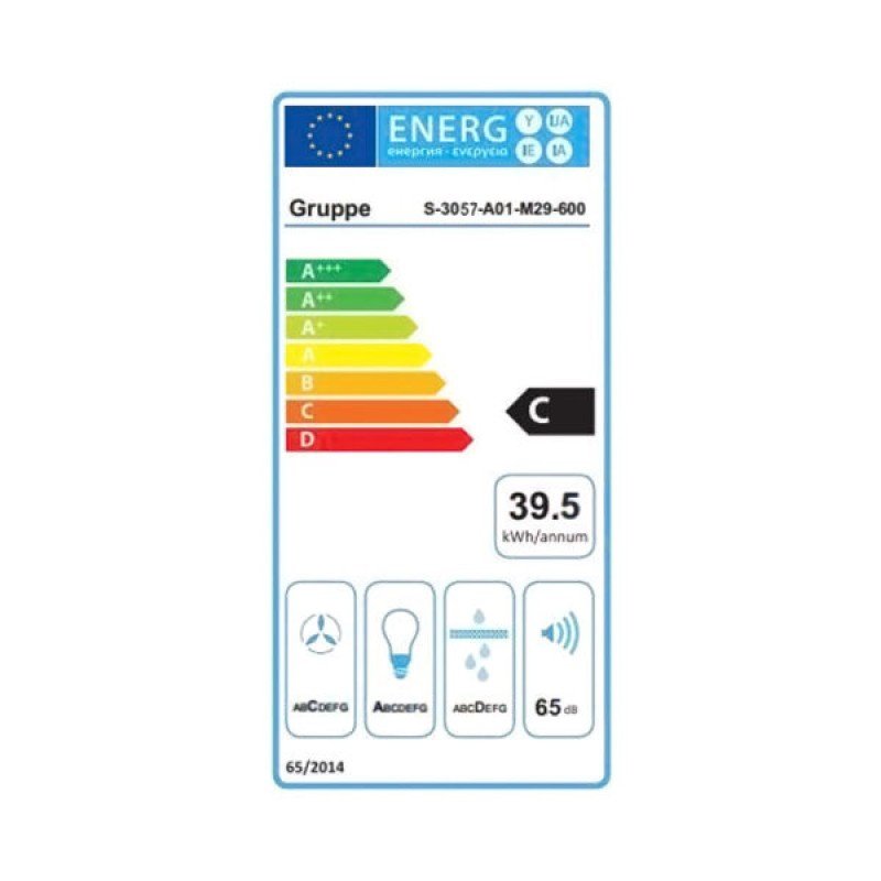Gruppe Semplice 600 S-3057-A01-M29-600 Ελεύθερος Απορροφητήρας 60cm Λευκός