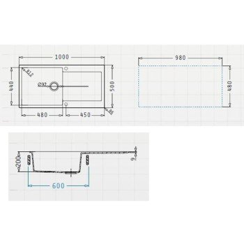 Pyramis 1b 1d Plus 070242611 Ένθετος Νεροχύτης από Συνθετικό Γρανίτη Μ100xΠ50cm Μπεζ
