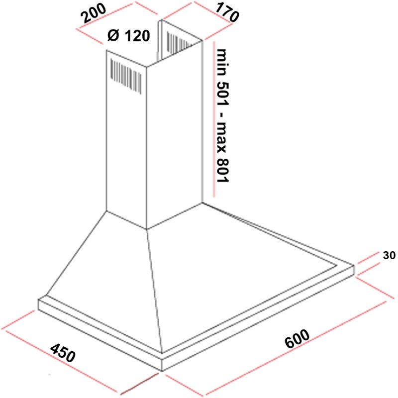 Silifo SF6619 Απορροφητήρας Καμινάδα 60cm Inox