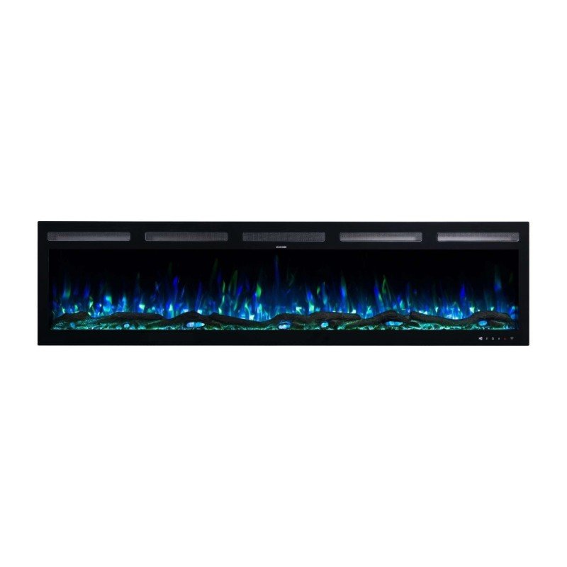 Hitense Επιτοίχιο Ηλεκτρικό Τζάκι 1600W 182.8x12.7cm Γκρι SUPERIOR-72