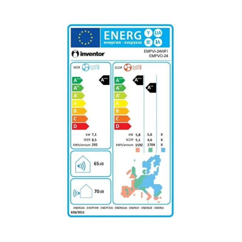 Inventor Emperor EMPVI(W)-24WFI / EMPVO(W)-24 Κλιματιστικό Inverter 24000 BTU A+++/A++ με Ιονιστή και WiFi