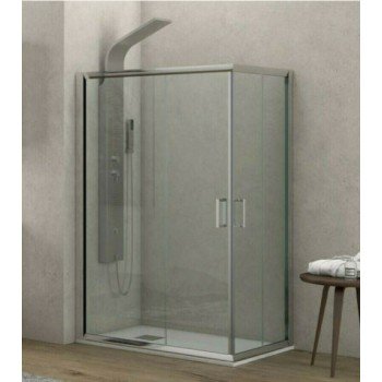 Karag New Flora 100 Καμπίνα Ντουζιέρας με Συρόμενη Πόρτα 100x130x180cm Clear Glass