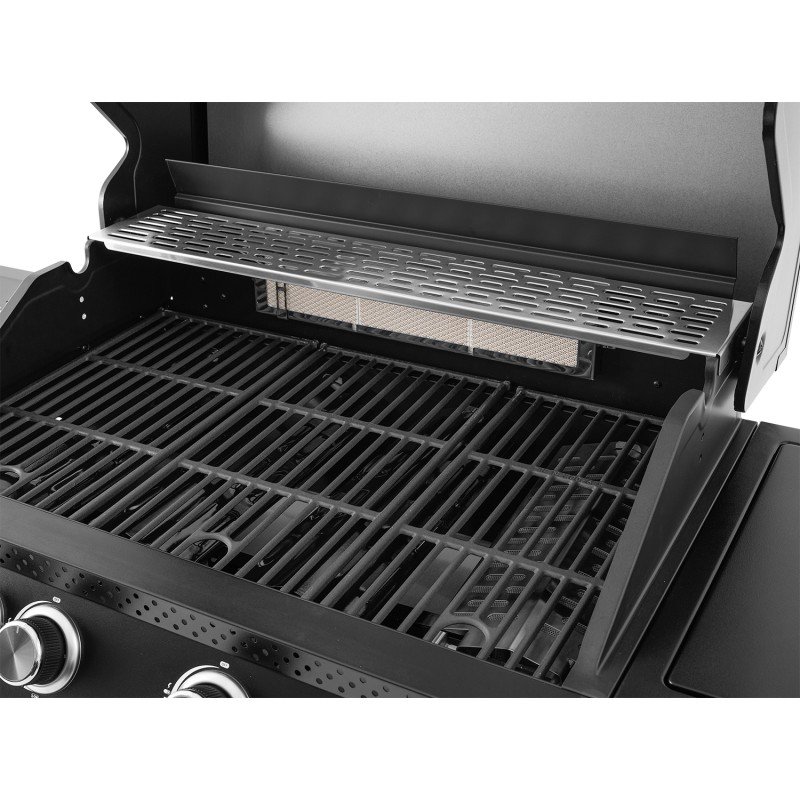 Thermogatz GS Grill Abyss View Ψησταριά Υγραερίου Μαντεμένιας Σχάρας 70.5x42εκ. με 4 Εστίες 19kW και Πλαϊνό Μάτι Υπερύθρων 4kW