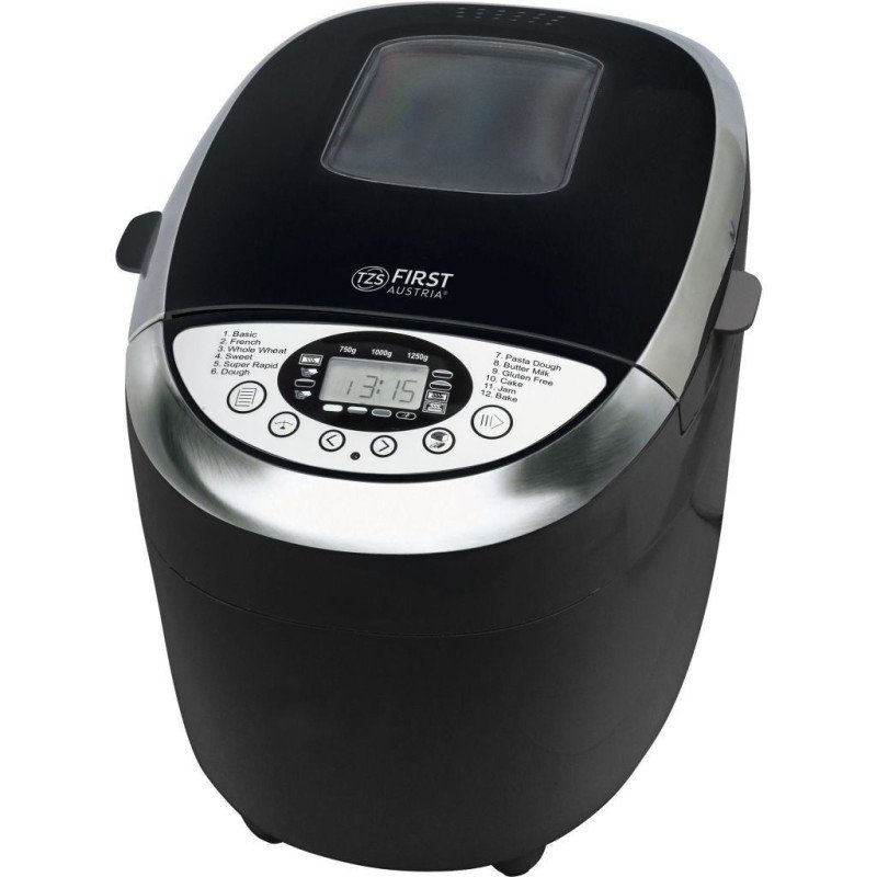 First Austria FA-5152-3-BA Αρτοπαρασκευαστής 850W Χωρητικότητας 1250gr με 12 Προγράμματα